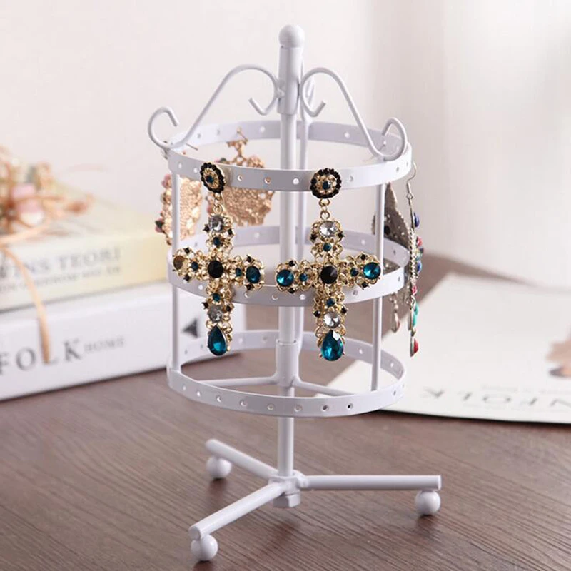 New 72 and 96 Holes Earrings Holder Jewelry Display Storage Stand Metal Revolving Jewellery Show Rack