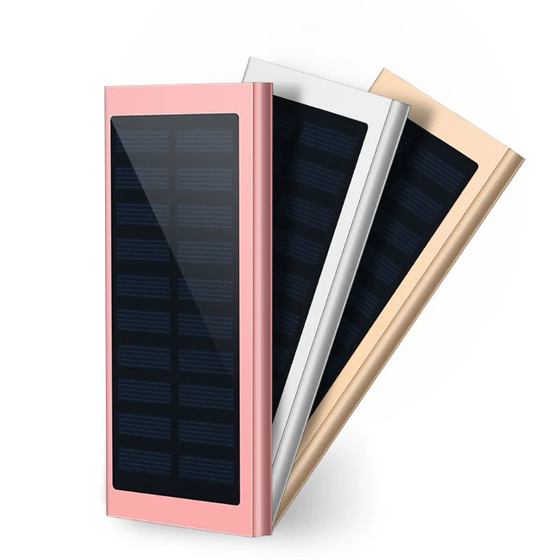 20000mAh Portable Solar Power Bank External Battery phone Charger Powerbank for iPhone 14 13 12 11X Huawei Xiaomi Poverbank