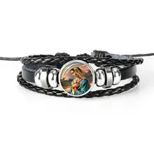 Men’s Leather Jesus Charm Bracelet #2