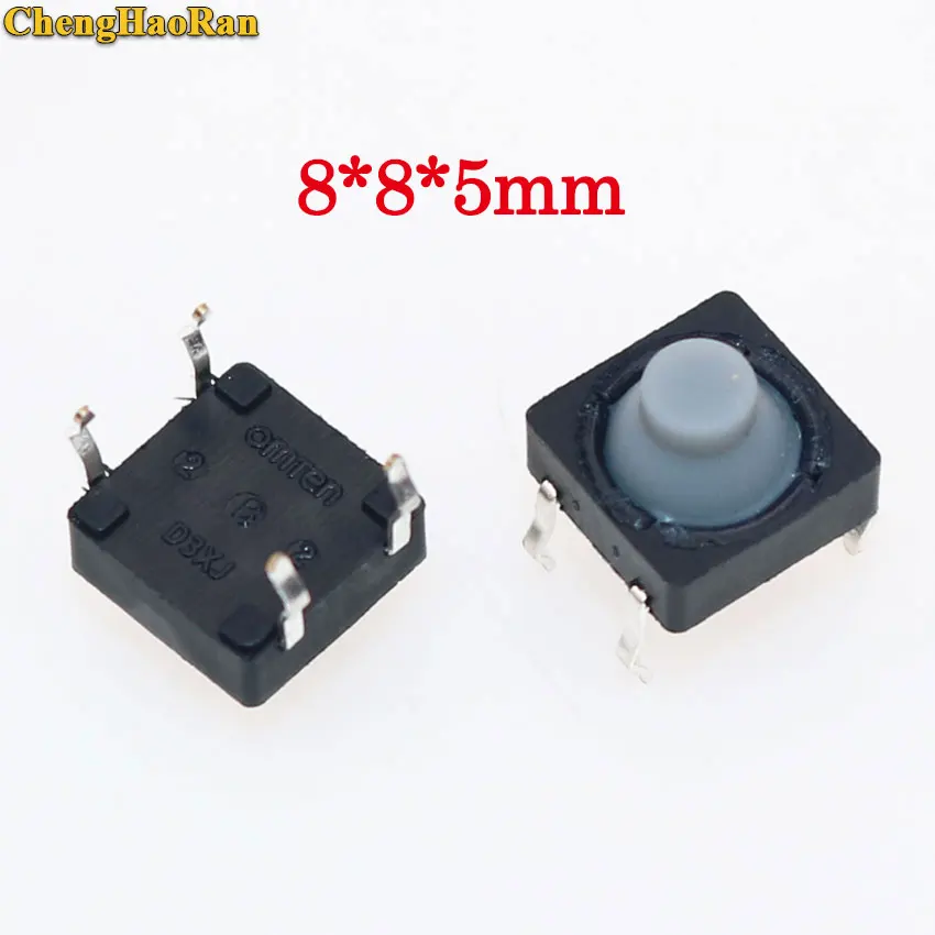 

ChengHaoRan 5-10pcs 4PIN G77 Conductive Silicone Soundless Tactile Tact Push Button Micro Switch 8*8*5mm Self-reset 8x8x5 mm