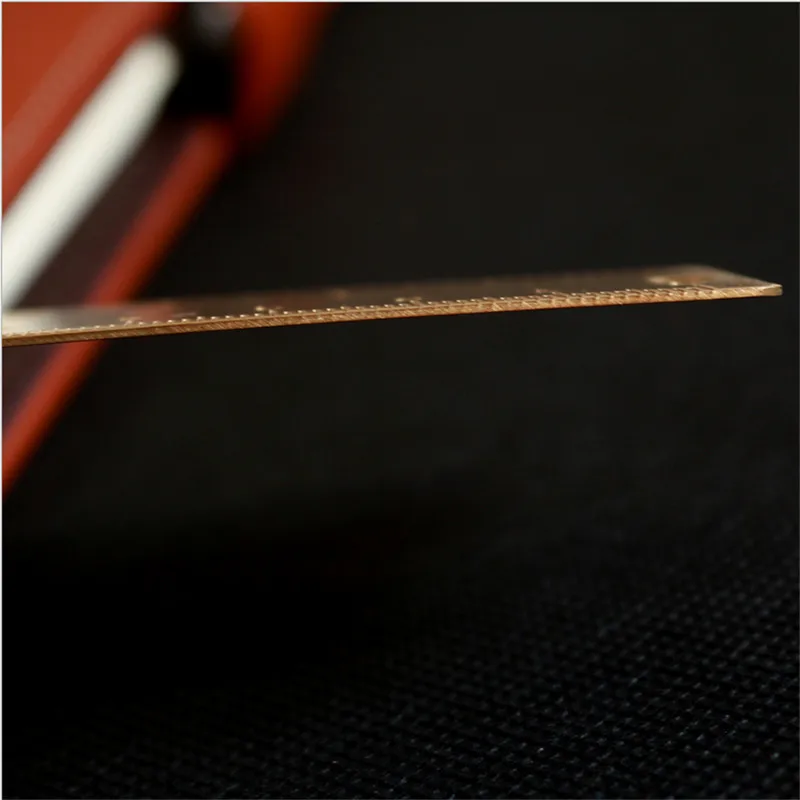 1PC Portable Mini Brass Metal Copper Ruler EDC Outdoor Pocket Tool Ruler Retro Bookmark Ruler Measurement Tool Learning Tool