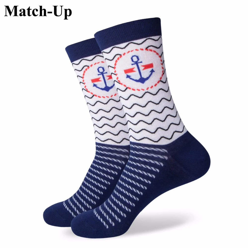 Match-Up Girl Combed Cotton Brand Socks Women Funny Cotton Anchor  Socks