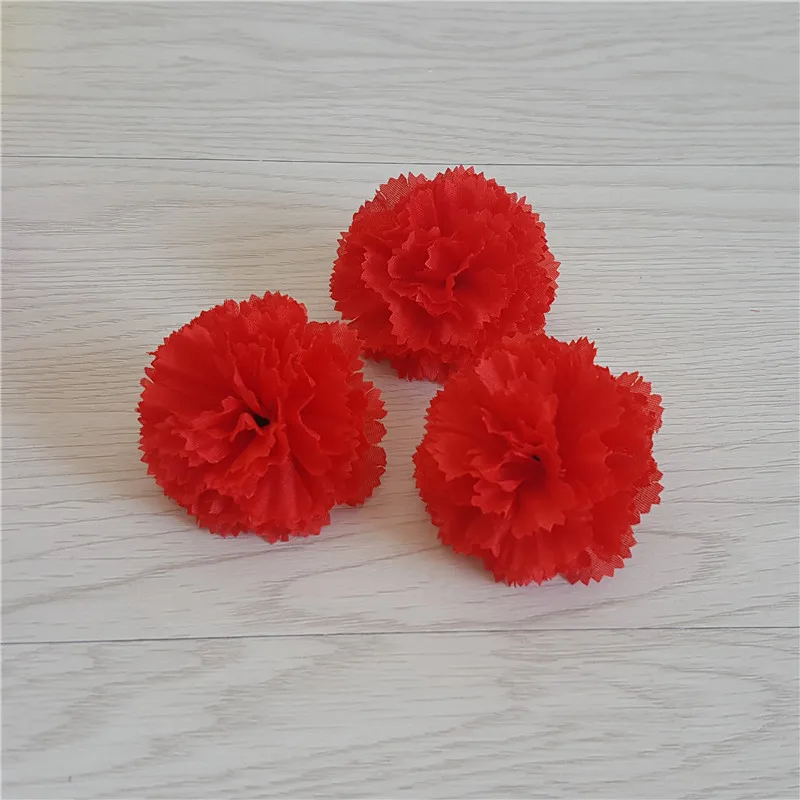 25pcs 5cm Artificial carnation Simulation Silk Flower Heads wedding DIY Jewelry Findings headware home decorative accessory