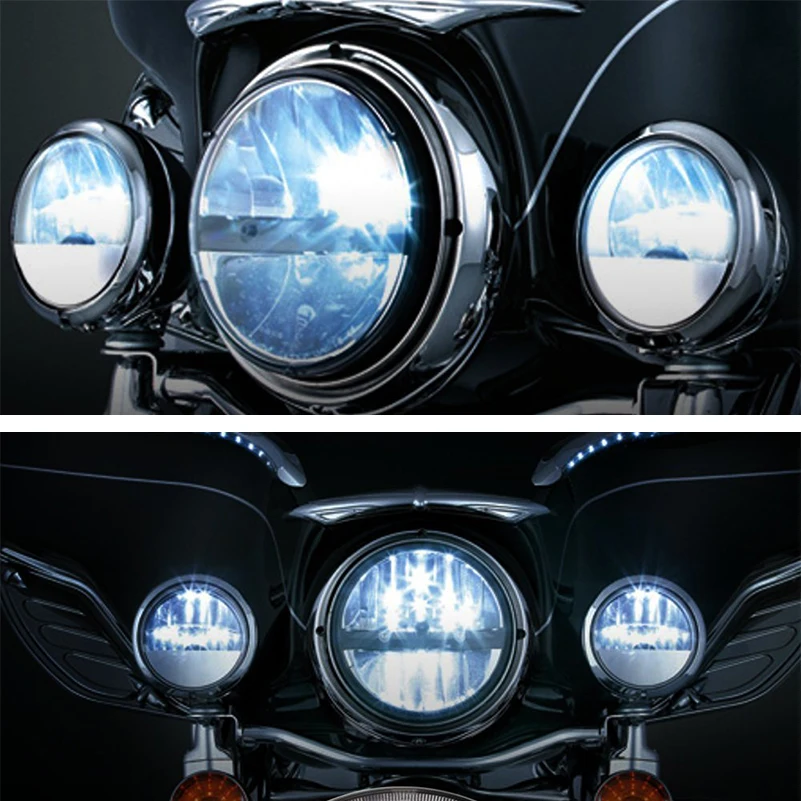 4.5 Inch LED Fog Lights for motorcycle Electra Glide 2005-2013 Road King Eagle Electra 2010 2013 4.5 inch Reflector LED Light .