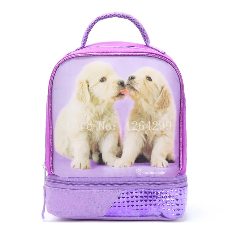 

New Cute Dogs Kids Children Double Layer Lunch Bags Handbags Thermal food bag For Women