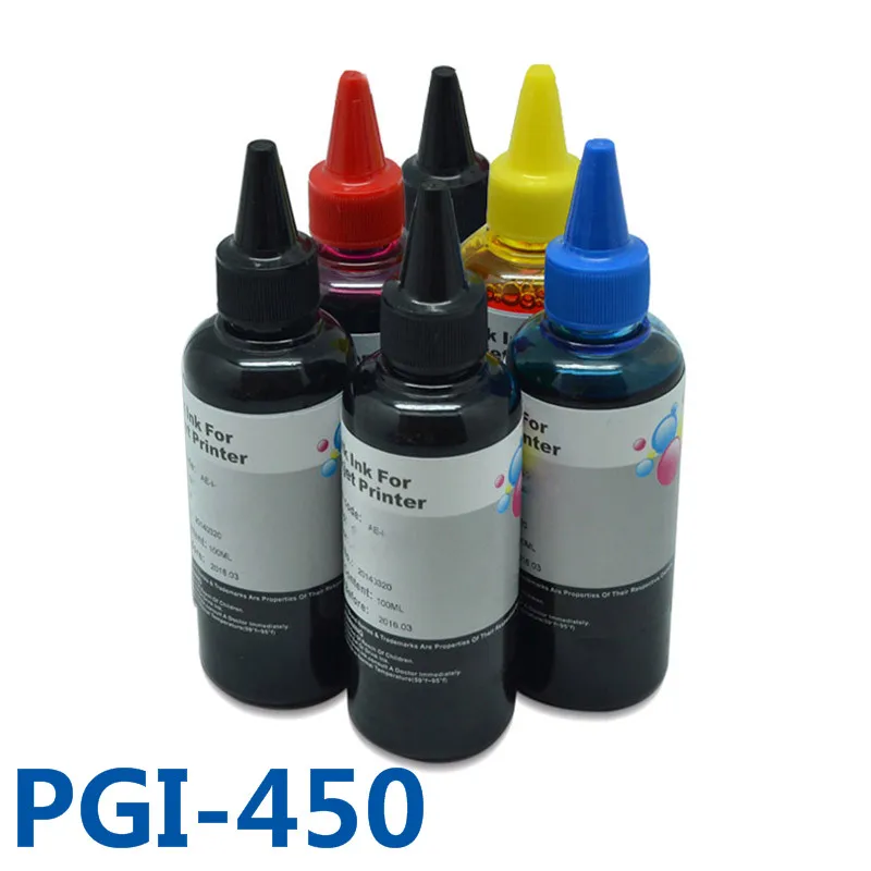 6x100ml PGI450 CLI451 Printer Ink Refill Kits CISS Bulk Ink For Canon PIXMA MG6340 MG7140 IP8740 Printers pgi-450 PBK B C M Y GY