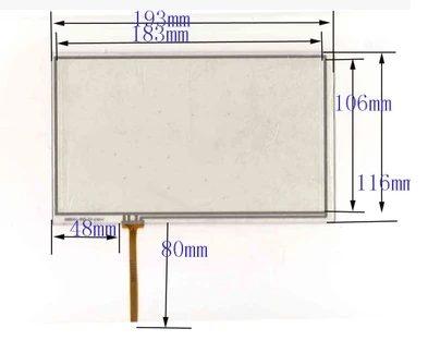 10pcs/lot 7.9 inch peripheral 193*116 mm GPS navigation touch screen resistor touch screen