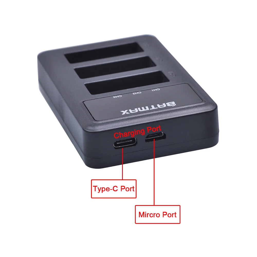 AHDBT-501 بطاريات Akku ل GoPro بطل 7 Gopro 6 بطل 5 بطارية LED 3 فتحة USB شاحن مع نوع C ميناء ل GoPro اكسسوارات