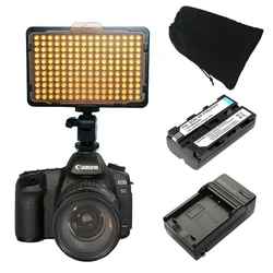 176 LEDs Video Light Camera lighting With NP-F550 Battery and Charger for Canon Nikon Sony better than cn-160 AL-160 free Bag