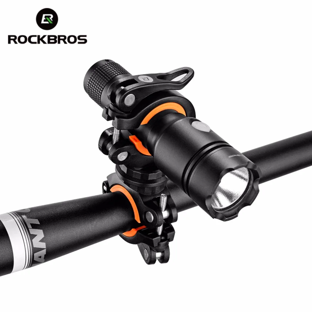

ROCKBROS Cycling Bicycle Light Holder Clip LED Front Flashlight Road Bike MTB Front Headlight Holder Bicycle Accessories