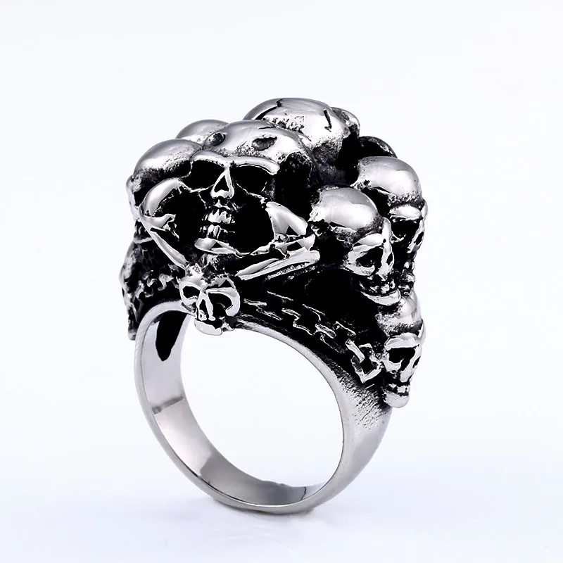 Beier 316L Stainless Steel Punk Skull Men\'s Ring Unique Design High Quality Jewelry LLBR8-681R