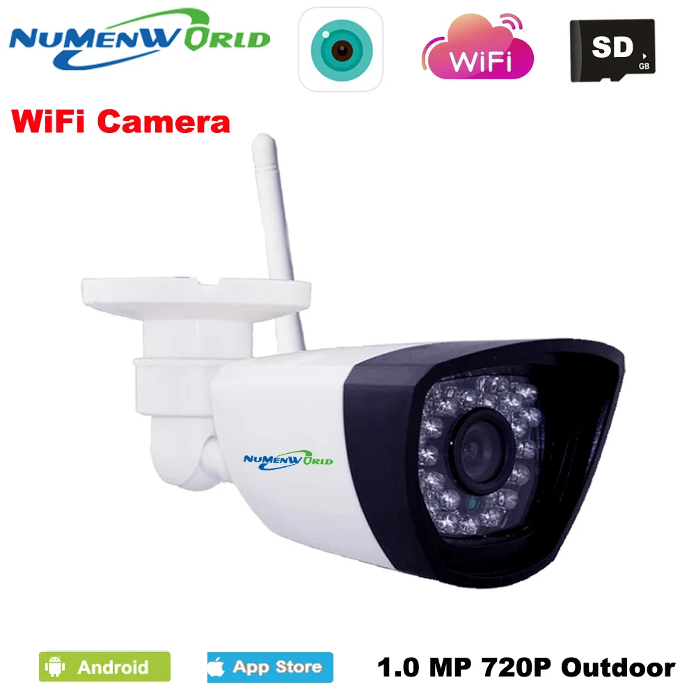 

NumenWorld Wifi IP cam 720P SD HD P2P 802.11b/g/n Wireless network Wired IP Camera IR Outdoor Waterproof Camera IP recorder