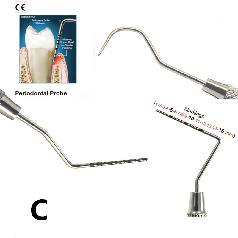 1 sztuka dentystyczna stal nierdzewna sonda przyzębia z narzędziem skaler Explorer Instrument endodontyczny