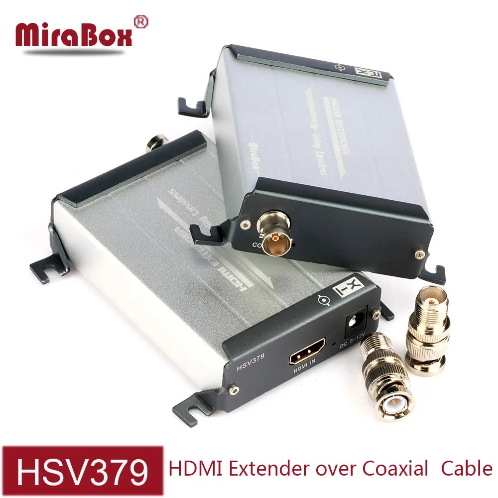 HD coax Transmitter Over Coax Cable BNC Support A/V Lossless No Latency 1080P upto 200m 400 feet HD-MI To Coax Extender