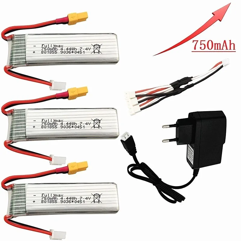 7.4V 750mAh Lipo Battery Charger For XK K130 RC Six-way Brushless Aileron Helicopter Spare Parts Accessories 2s Battery 801855