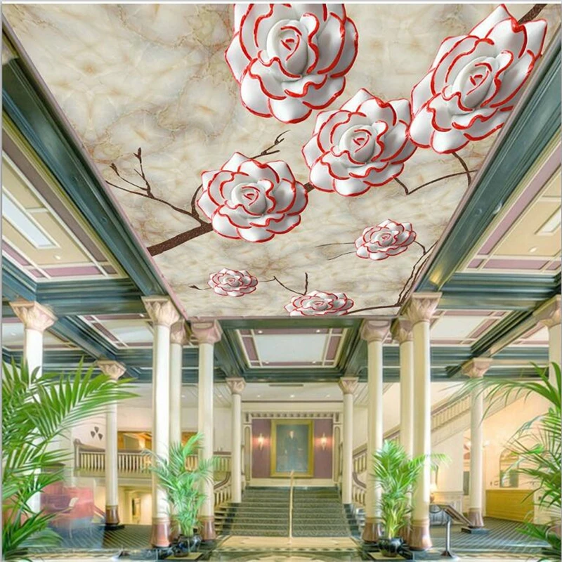 wellyu Custom wallpaper 3d обои jade carved roses taro murals living room papel de parede 3d photo wallpaper mural papier peint