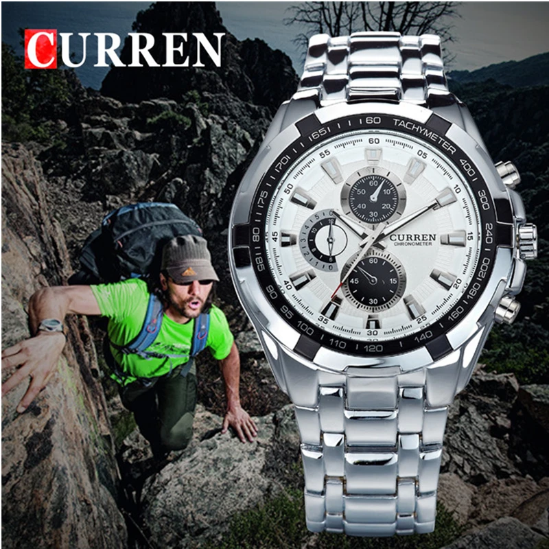 

CURREN Quartz Top Brand Analog Military Male Alloy Watches Men Sports Army Watch Waterproof Relogio Masculino 8023