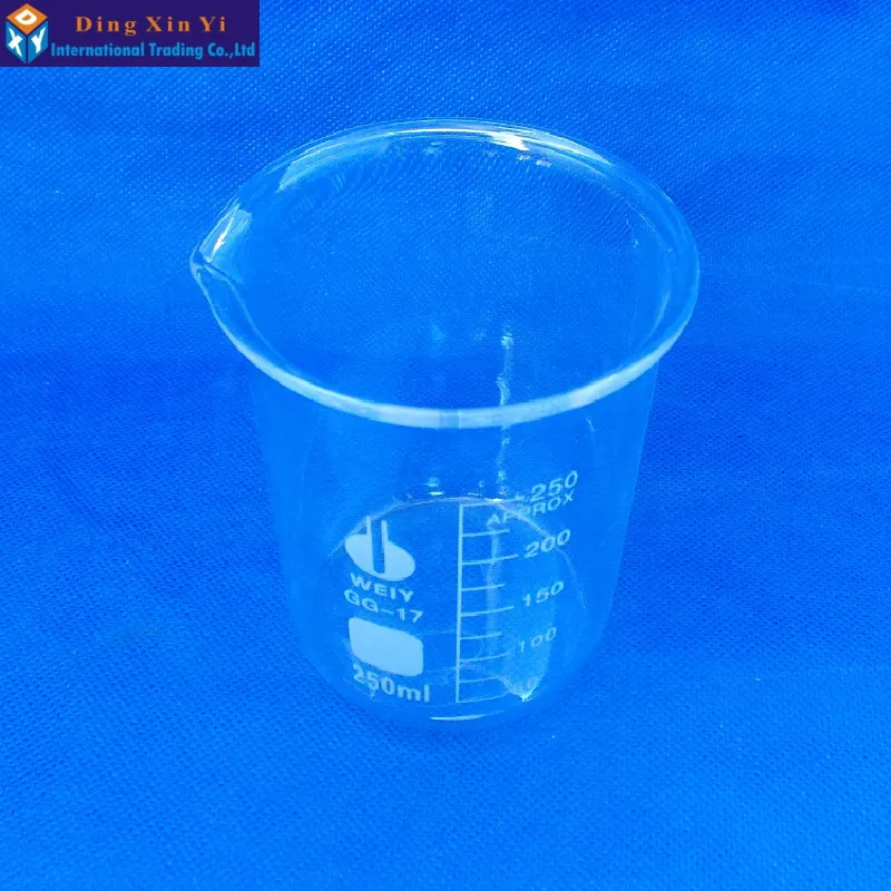 12PCS/LOT Glass beaker 250ml Lab Supplies glass Lab beaker measuring beakers sets