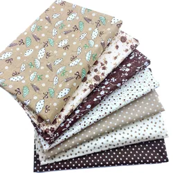 160*100cm Floral Series Patchwork Plain Cotton Fabric Quit Fabric Bundle Sewing Fabric For DIY Woman Bags,Pillow Toy Brown Color