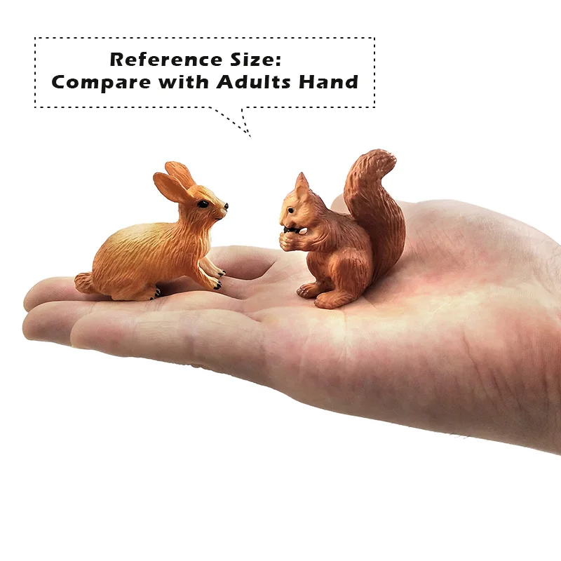 Christmas Simulation Little Fox Rabbit Squirrel Animal Model Figurine Home Decor Miniature Fairy Garden Decoration Accessories