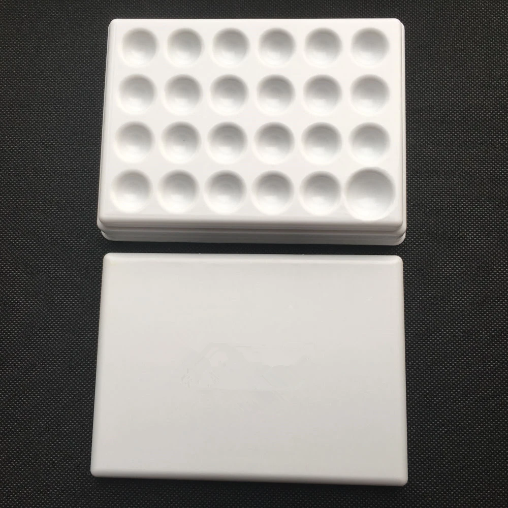 1PC Dental Lab Porcelain Mixing Watering Plate Wet Tray 24 pits plastic plate with plastic cover for glaze
