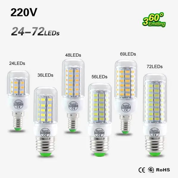 SMD 5730 led corn bulb light lamp E27 E14 G9 7w 9w 12w 15w 20w 30w 110V-240V free shipping