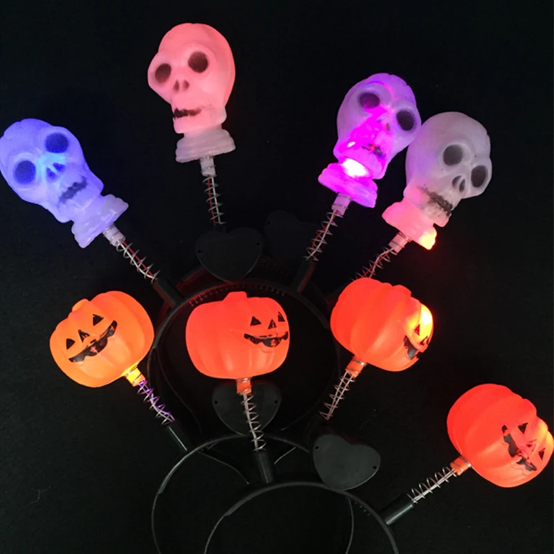 Bandeau lumineux avec lumière Led pour Halloween, 24 pièces/lot, couvre-chef, cerceau, accessoires de fête, cadeau pour enfants