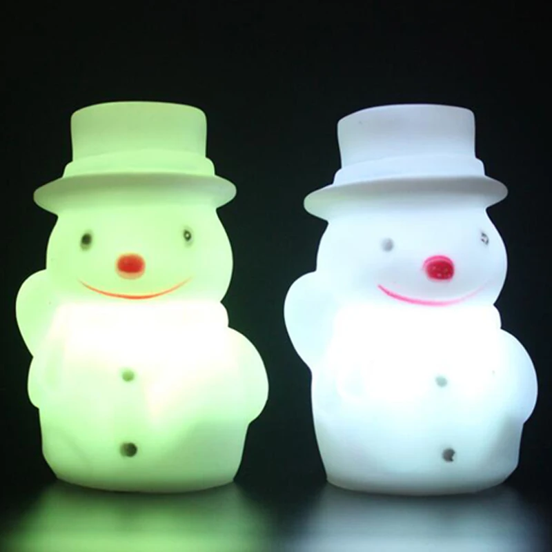 7 Changing Colors Lovely Snowman Night Light LED Toy Battery Included Cute Snow Man Light Party Christmas Decoration