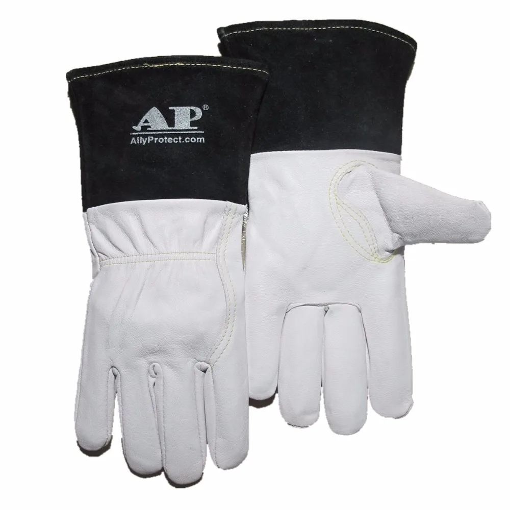 

Welding Gloves Soft Sensitive 30cm(12") Goatskin Glvoes Cowhide Cuff CE Certificated High Sensitive Tig Welding Gloves