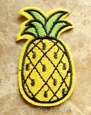 

HOT SALE! ~ Pineapple - Fruit - Tropical - Embroidered Iron On Patches, sew on patch,Appliques, Made of Cloth,100% Quality
