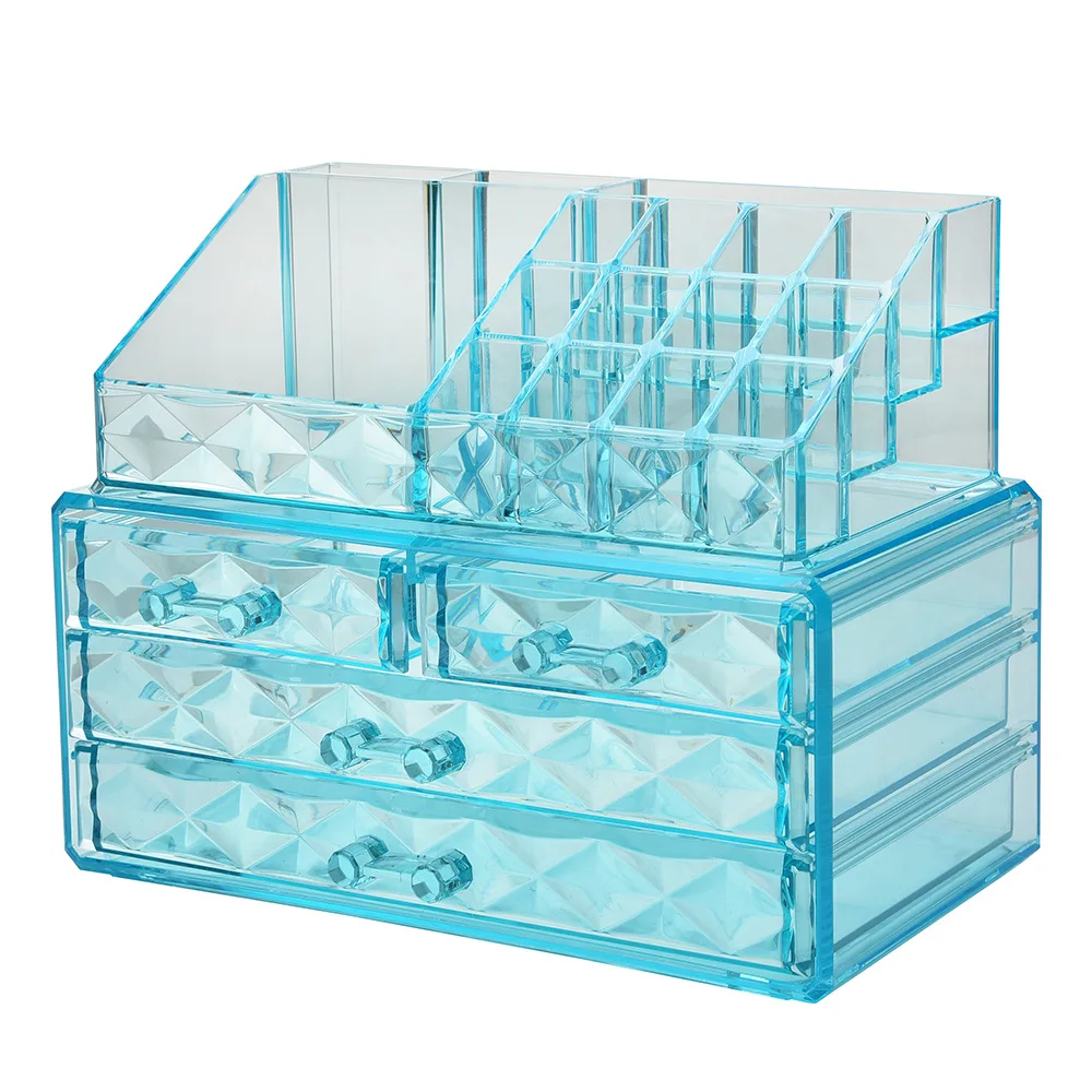 1PC Transparent Makeup Jewelry Acrylic Storage Box Make Up Cosmetic Organizer Storage Drawers Lipstick Gloss Holder OK 0698