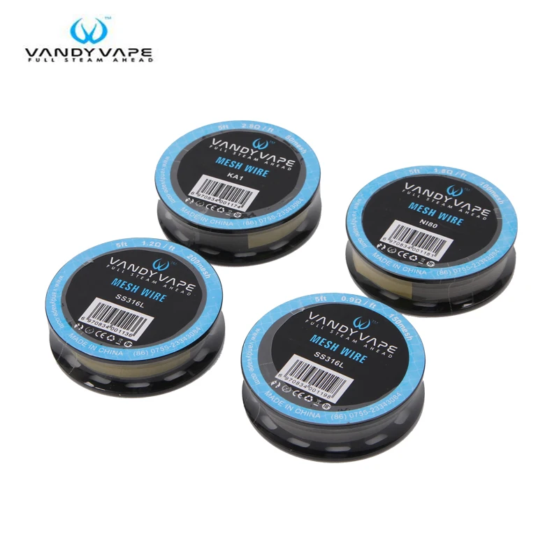 Original 5ft Vandy Vape Mesh Wire KA1 80mesh Ni80 100mesh SS316L 150mesh 200mesh Coil Wires