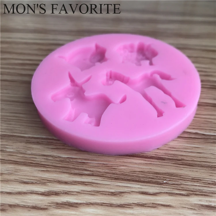 Farm Animal Horse Sheep Donkey  Fondant Decorating Tools Silicone Bakeware