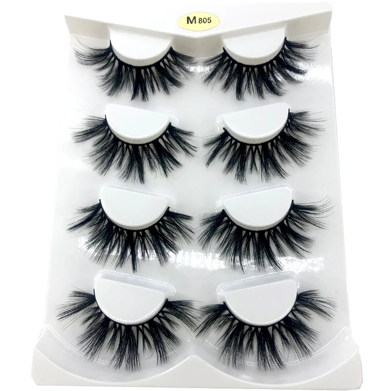 4/7 Pairs 3D Mink Hair False Eyelashes 15-25mm Lashes Thick Long Wispy Fluffy Handmade Cruelty-free Mink Eyelash Makeup Tools