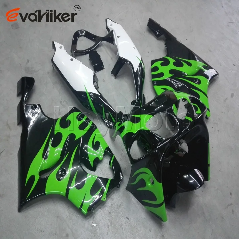 motorcycle fairing for ZX7R 1996 1997 1998 1999 2000 2001 2002 2003 green flames  ZX 7R 96-03 ABS plastic panels kit