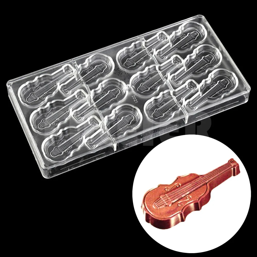 Baking tools guitar shape Chocolate Mold ,Polycarbonate Chocolate Moulds DIY Plastic Pastry tool candy cake decoration molds