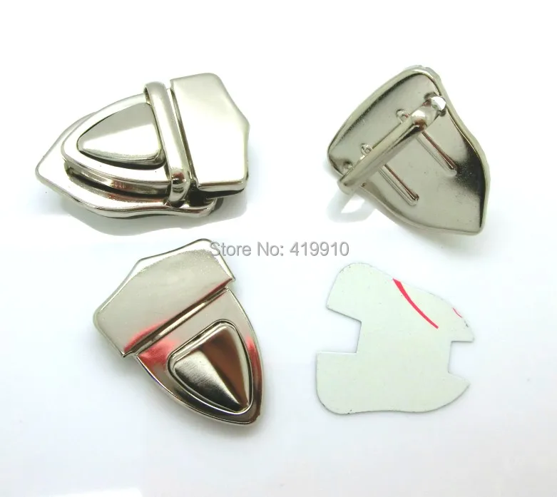 Free Shipping-10 Sets Silver Tone Trunk Lock Purse Snap Clasps/ Closure Lock for Purse Handbag/ Bag J1846