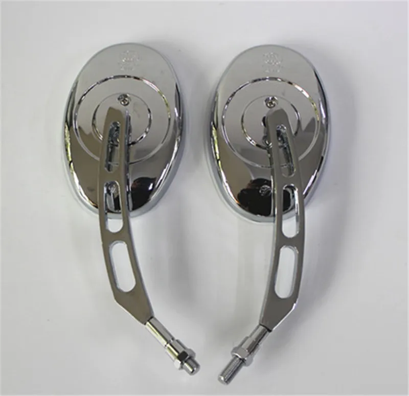 Motorcycle Mirror M10*1.25 10mm Chrome Motorcycle Rear View Side Mirror For Honda Kawasaki Suzuki Yamaha