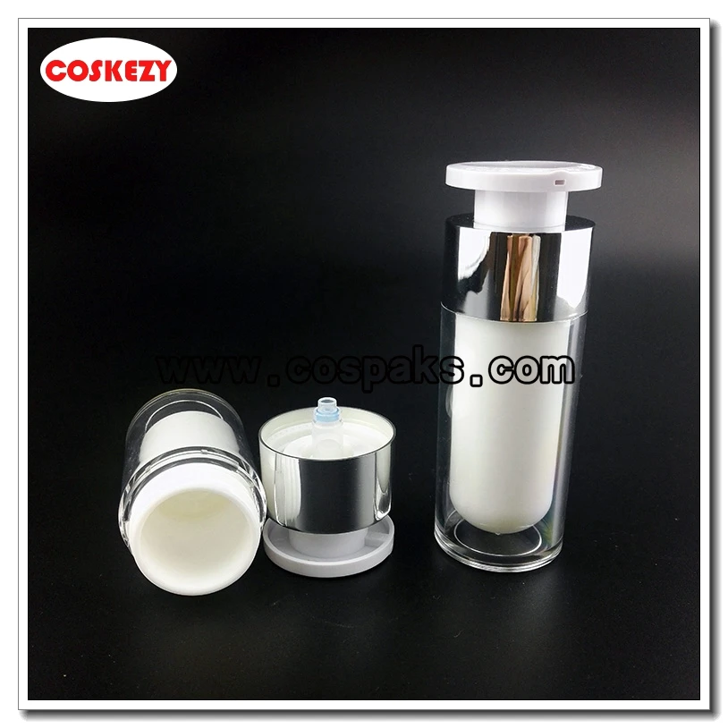 

100PCS 30ml lock head acrylic airless vacuum pump lotion bottle, used for serum lotion emulsion or foundation Cosmetic Container