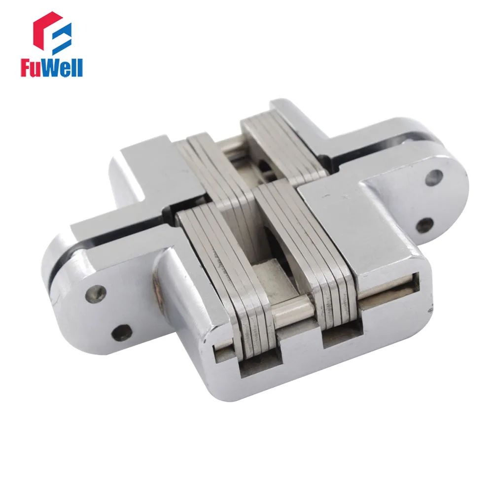 

7# Zinc Alloy Hidden Hinges Loading Capacity 50KG Concealed Cross Door Hinge for 50mm Thickness Folding Door Invisible Hinges