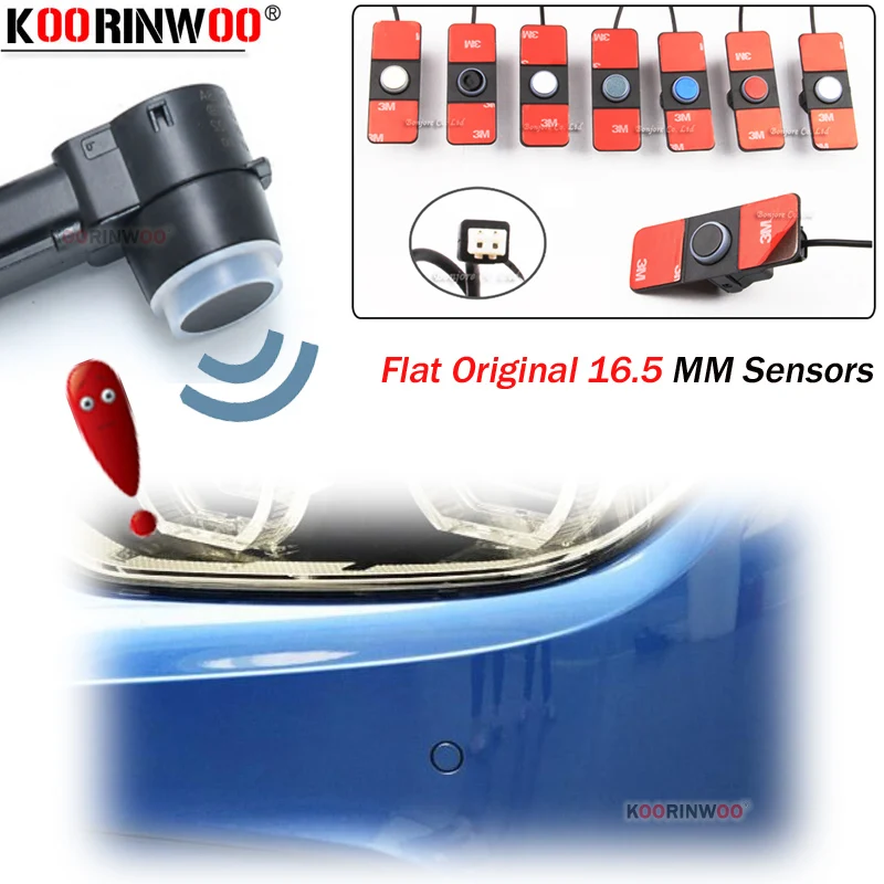 

Koorinwoo Universal Original Flat Sensor 16.5mm Parking 4 Pcs/lot Black Gold White Grey Blue Red Silver Accossories system Radar