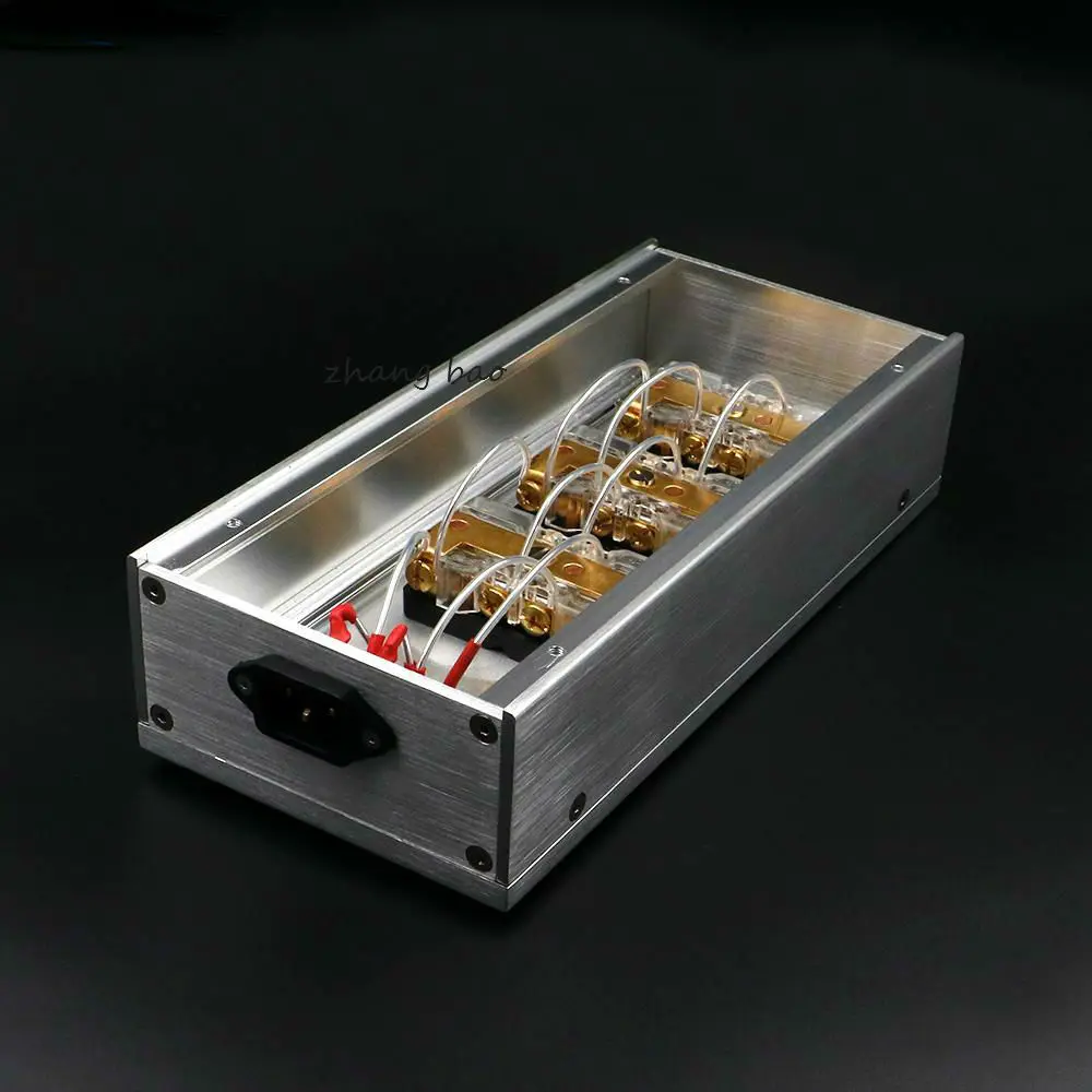 HIFI Aluminum gold-plated phosphor copper US standard power Distributor 6 seats Power supply array socket