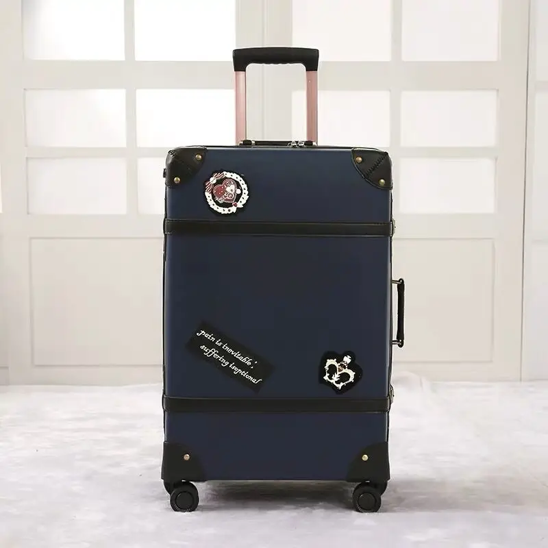 Heiß! neue Retro Reisetasche Roll gepäcks ets,12 "20" 24 "26" 28 "Zoll Frauen Trolley Koffer mit Kosmetik koffer Handtasche auf Rädern