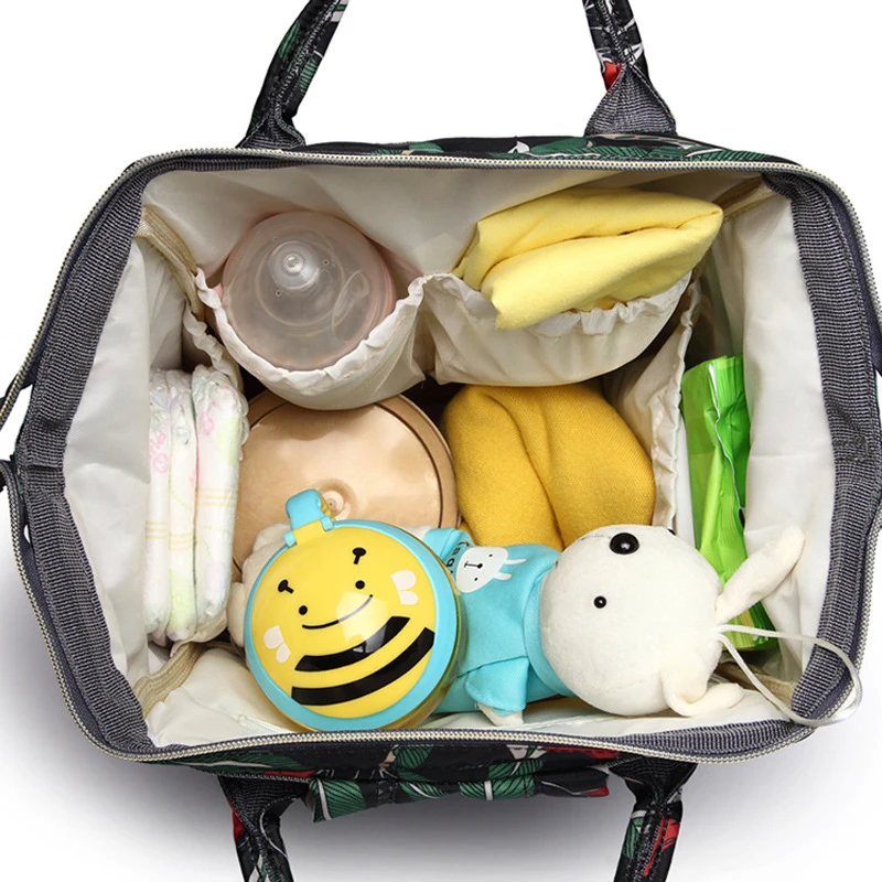 Bolsa de pañales para mamá, mochila de maternidad grande, Bolsa de pañales estampada para bebé, mochila de viaje para el cuidado del bebé