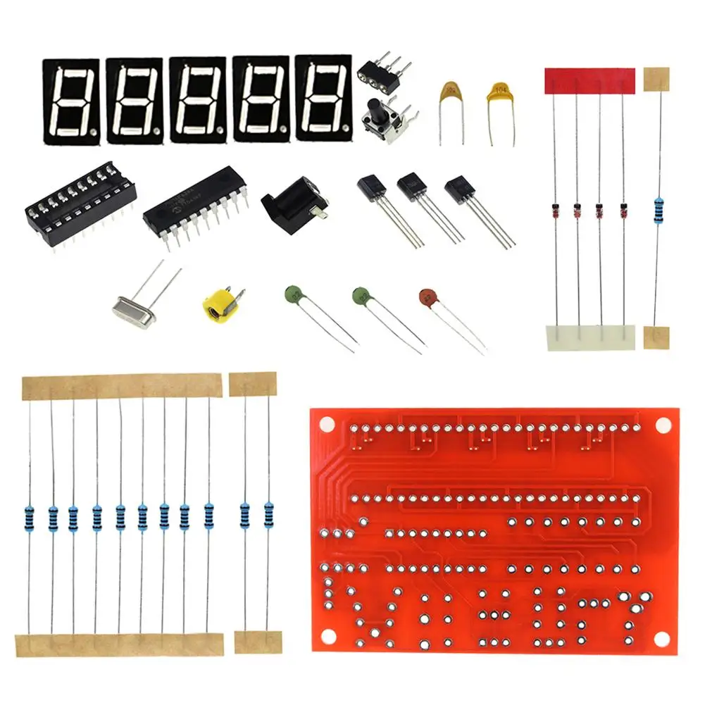 1Hz-50MHz PCB Frequency Counter Tester Crystal Oscillator Frequency Measurement Five Digital Display DIY Kit 1PC J3