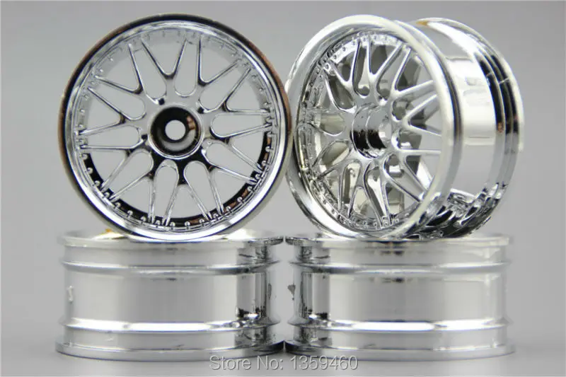 4pcs 1/10 Touring&Drift  Wheel Rim F20C(Chrome) 4mm offset  fits for 1:10 Touring&Drift Car 1/10 Rim 10086