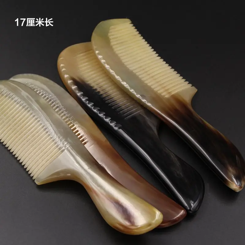

Combs Hairdressing Natural Anti Static White Buffalo Horn Comb Hair Care Massage Brush Prevent Loss Hairbrush Gift Hot Sale Sle