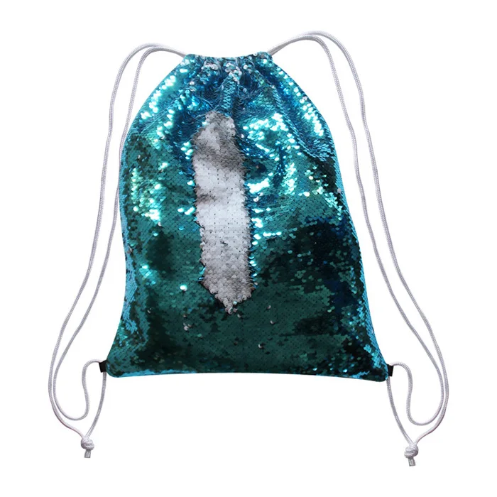 Free Shipping 5pcs/lot Subliamtion blank backpack Rope Bundle pocket sequins storage bags hot transfer printing consumables DIY