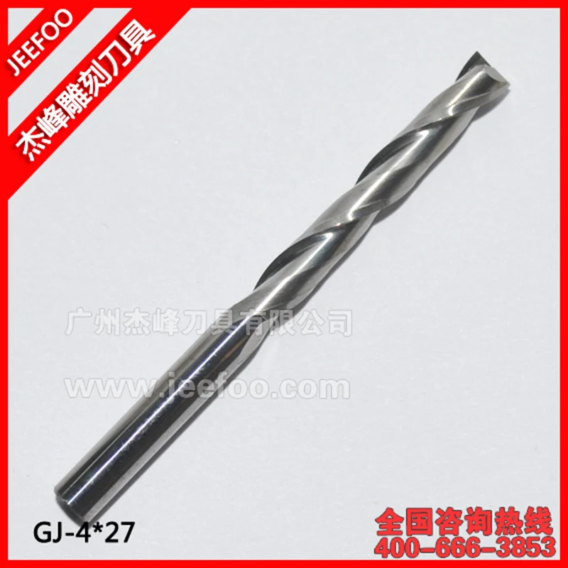 4*27mm 2 Flutes Spiral End Mill, Tungsten Steel Carbide Engraving Bits,  Engraving Carving Tools Machine