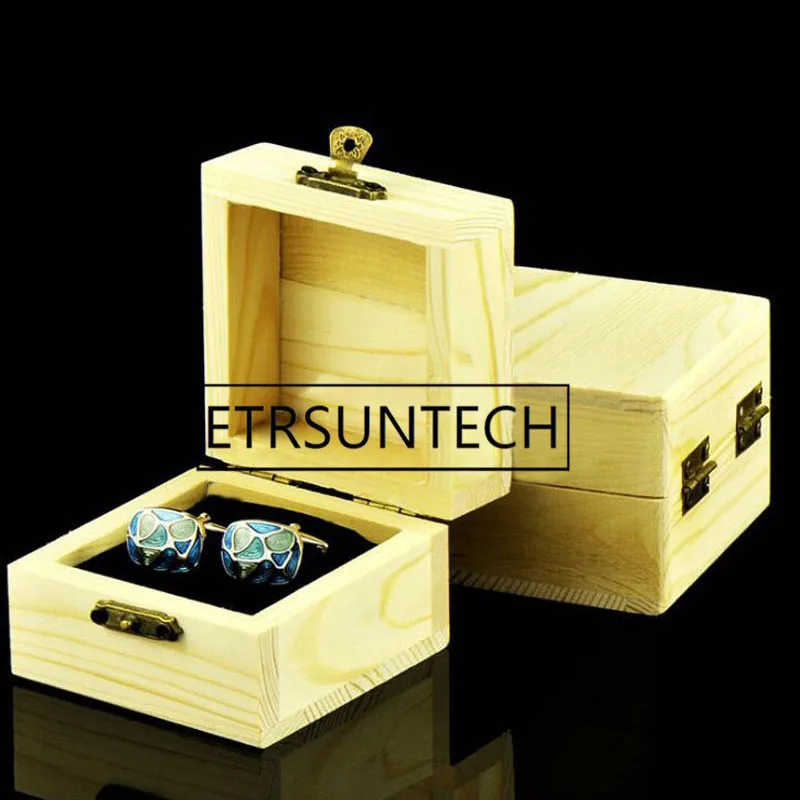 

50pcs Wooden Cufflinks/Tie Clip Boxes Cuff Links /Tie Bars/Pins Box Men's Jewelry Storage Holder Carring Cases Gift Boxes